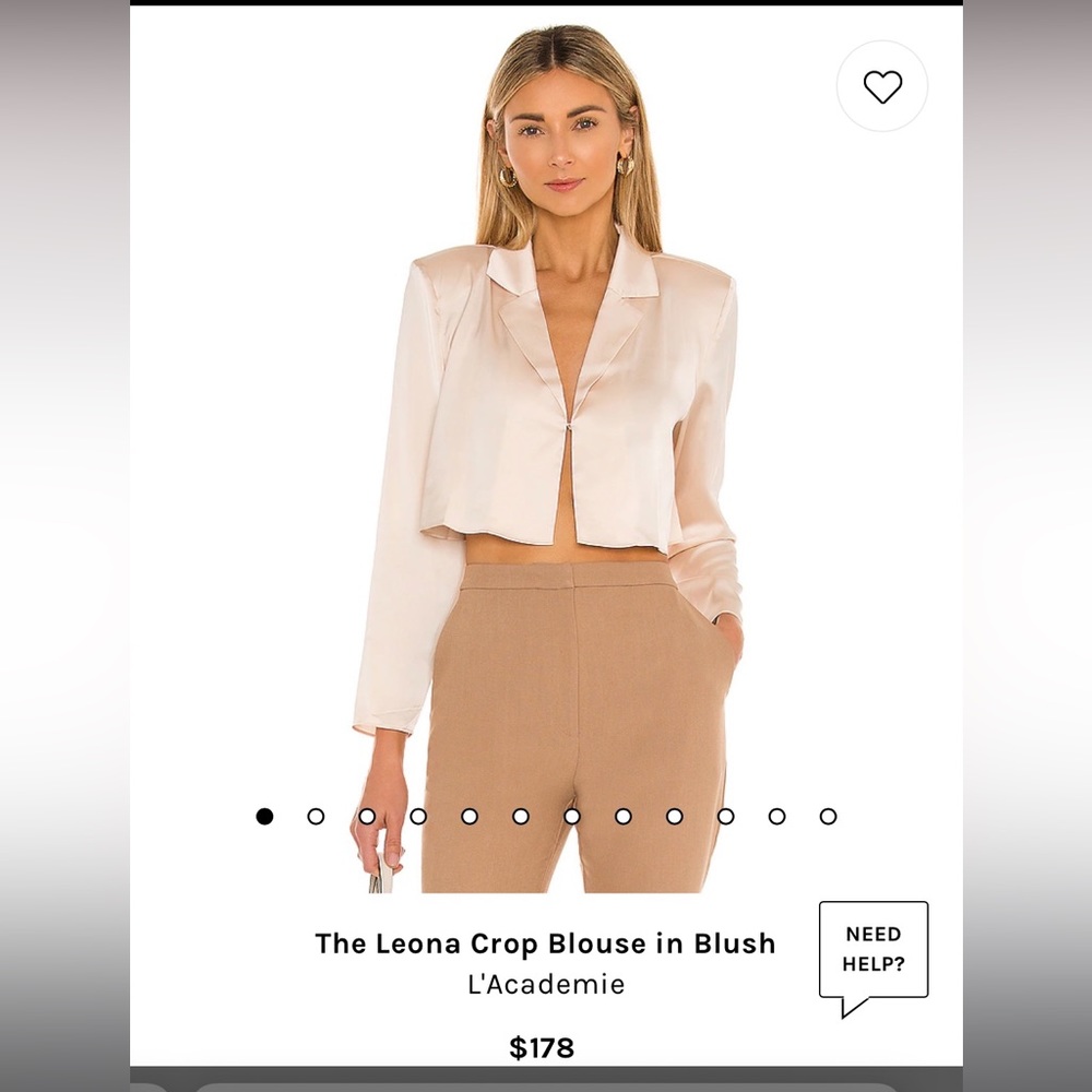 NWT  L’Academie cropped gold blouse
